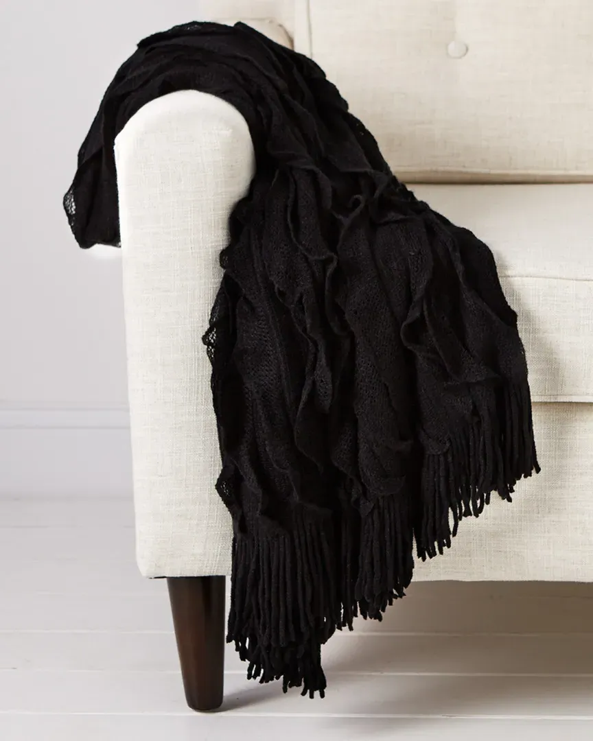Ruffle Throw - Black, Acrylic image
