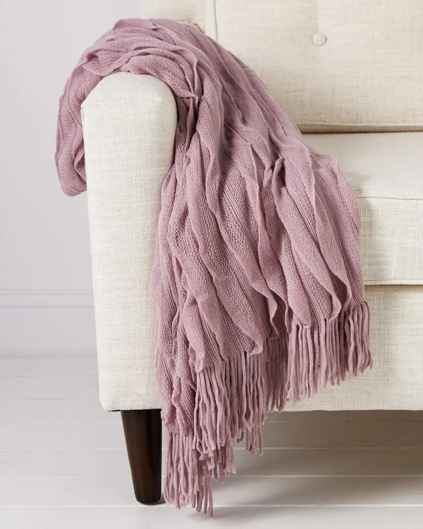 Ruffle Throw - Mauve, Acrylic