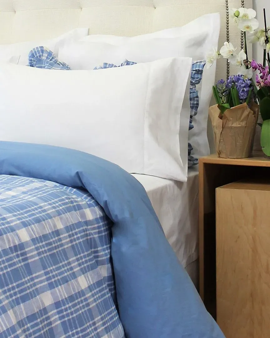 Seersucker Plaid Duvet Cover Set - Blue, Cotton image