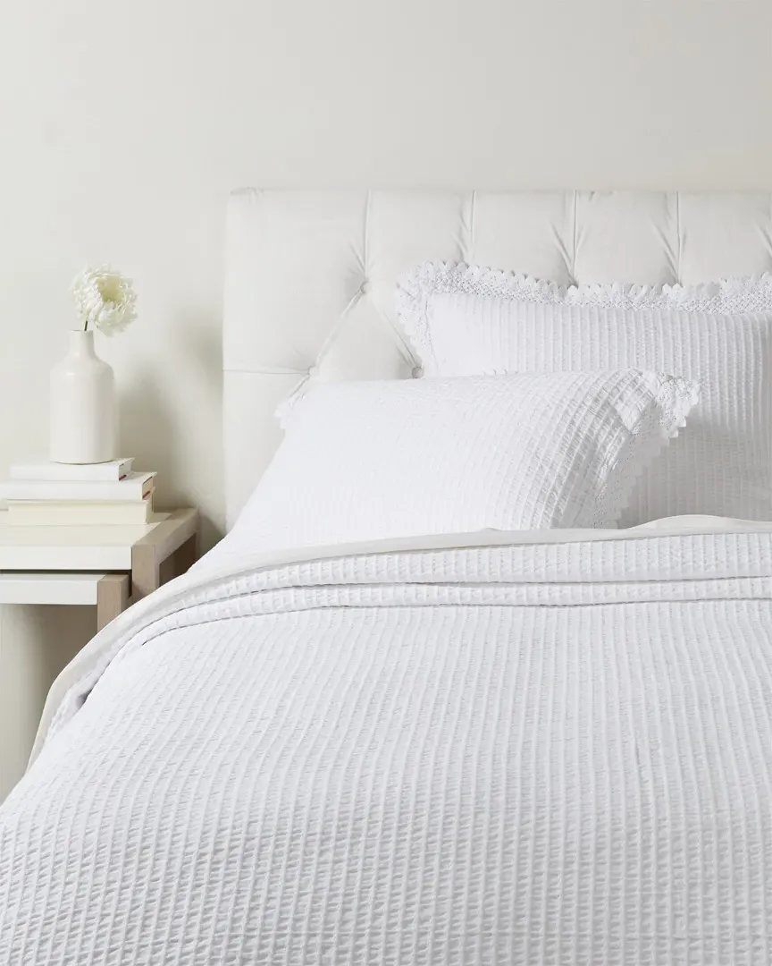 Shelly Romance Coverlet Collection - White, Cotton