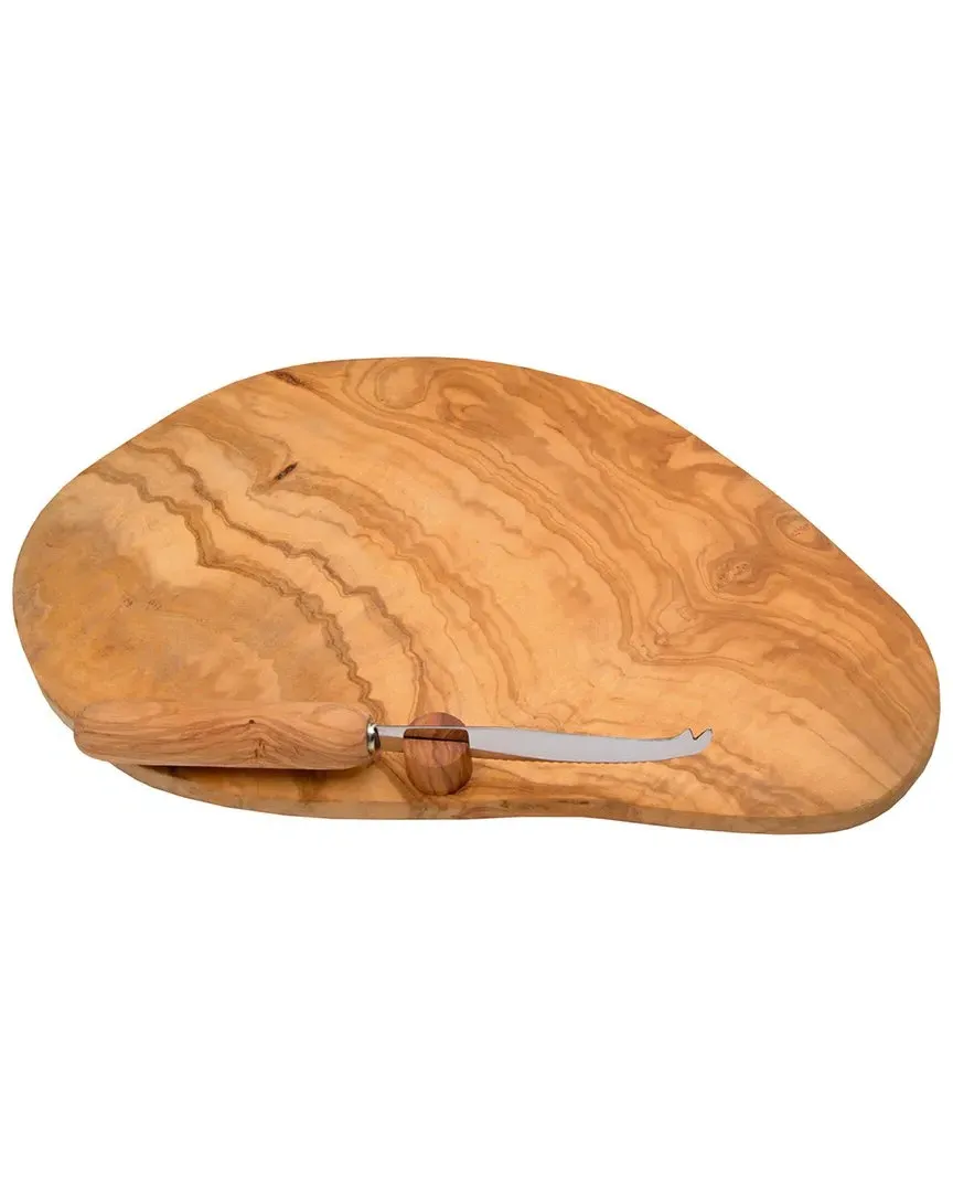 Olive Wood Cheese Board with Knife - Olive Wood image