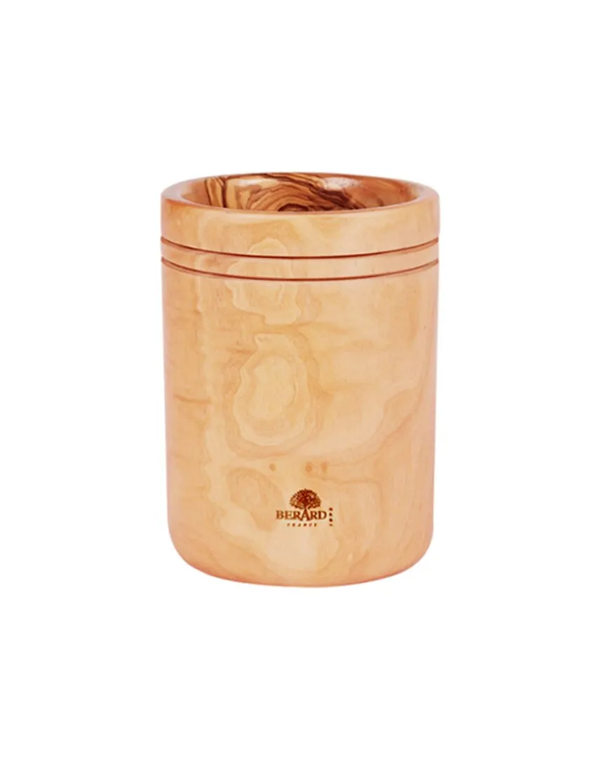 Olive Wood Utensil Holder - Natural