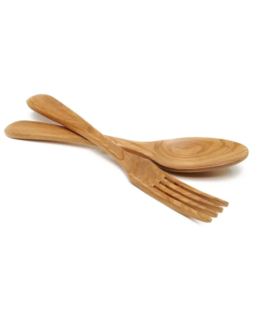Parisian 2-Piece Salad Servers - Olive Wood image