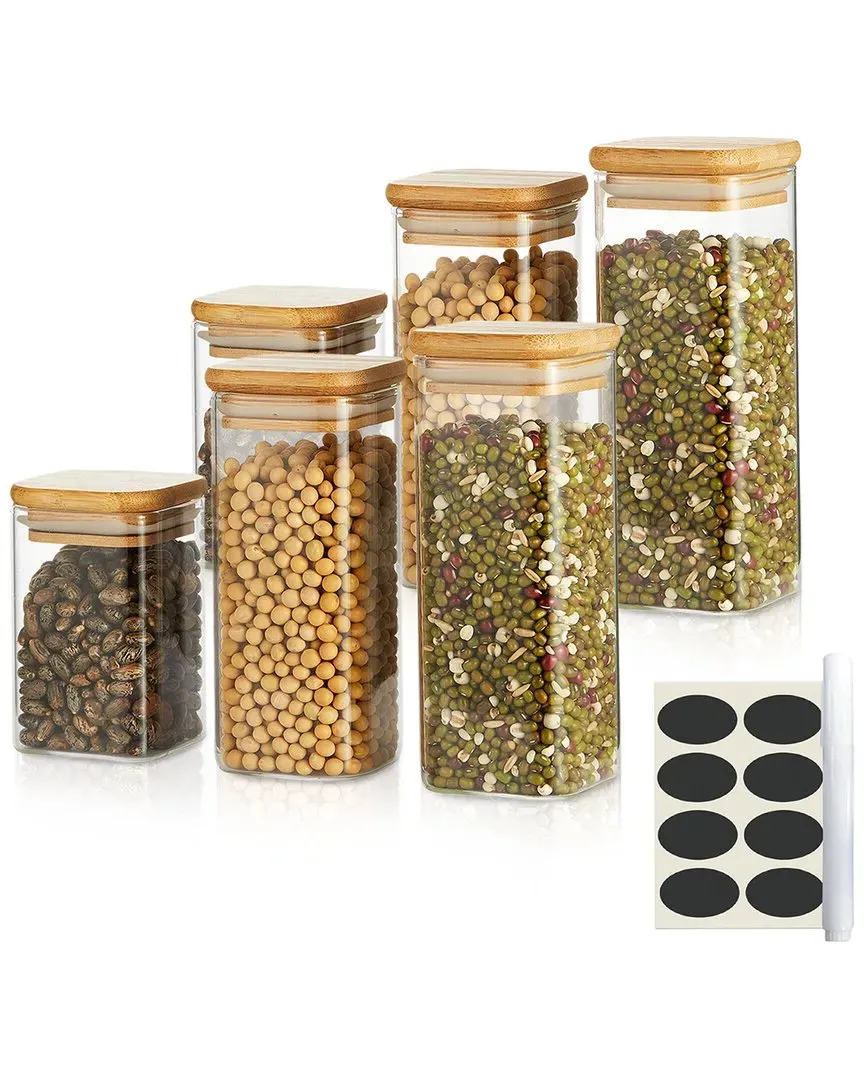 Berkware Mini Glass Jar Set with Airtight Seal - Clear image