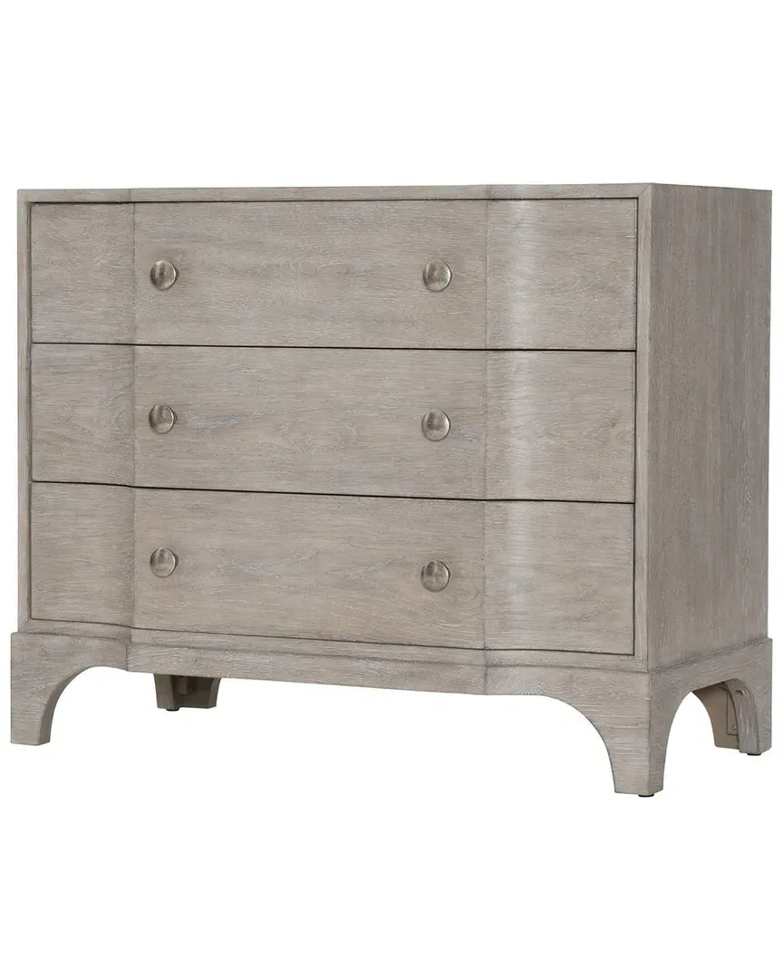 Albion Nightstand with USB Charging - Pewter, Wood