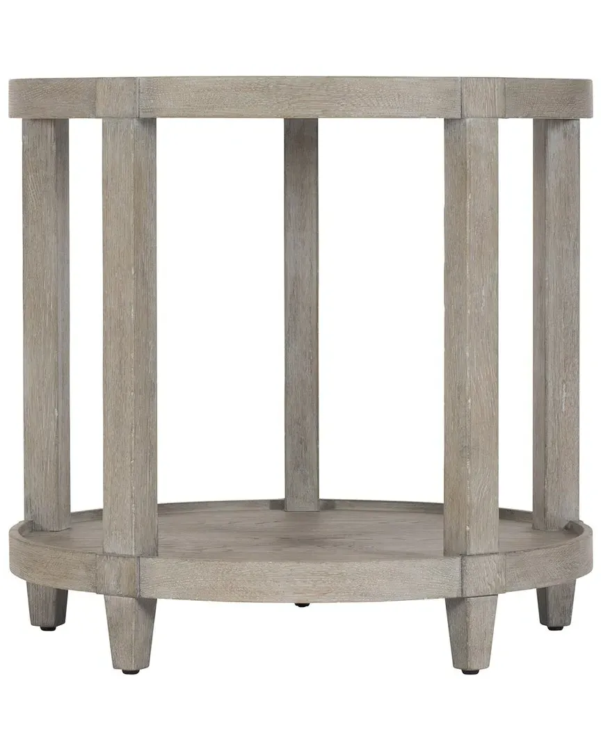 Albion Round Side Table - Pewter, Cerused Oak image