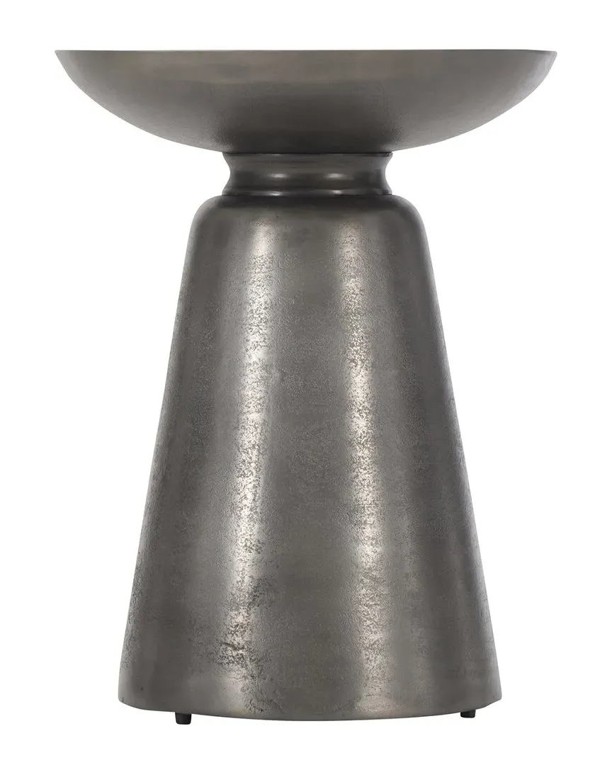 Exteriors Catalan Round Accent Table - Grey, Cast Aluminum