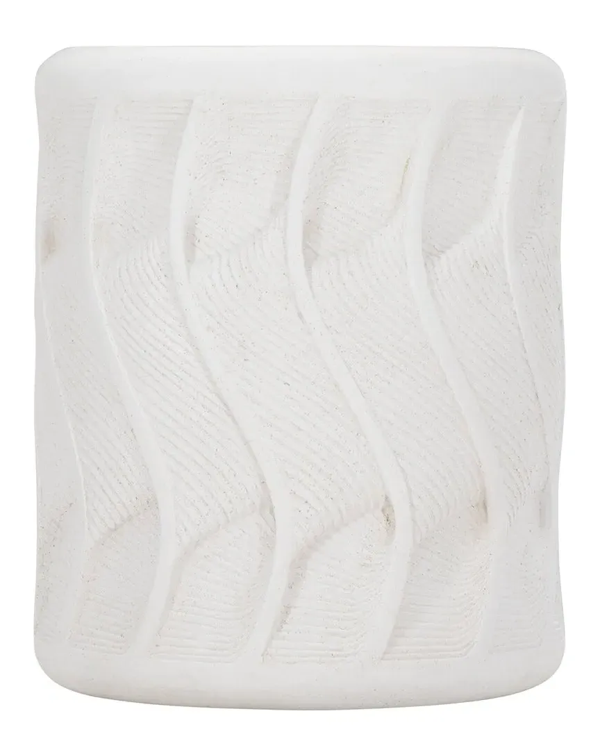 Exteriors Coquille Round Accent Table - White, Stonecast image