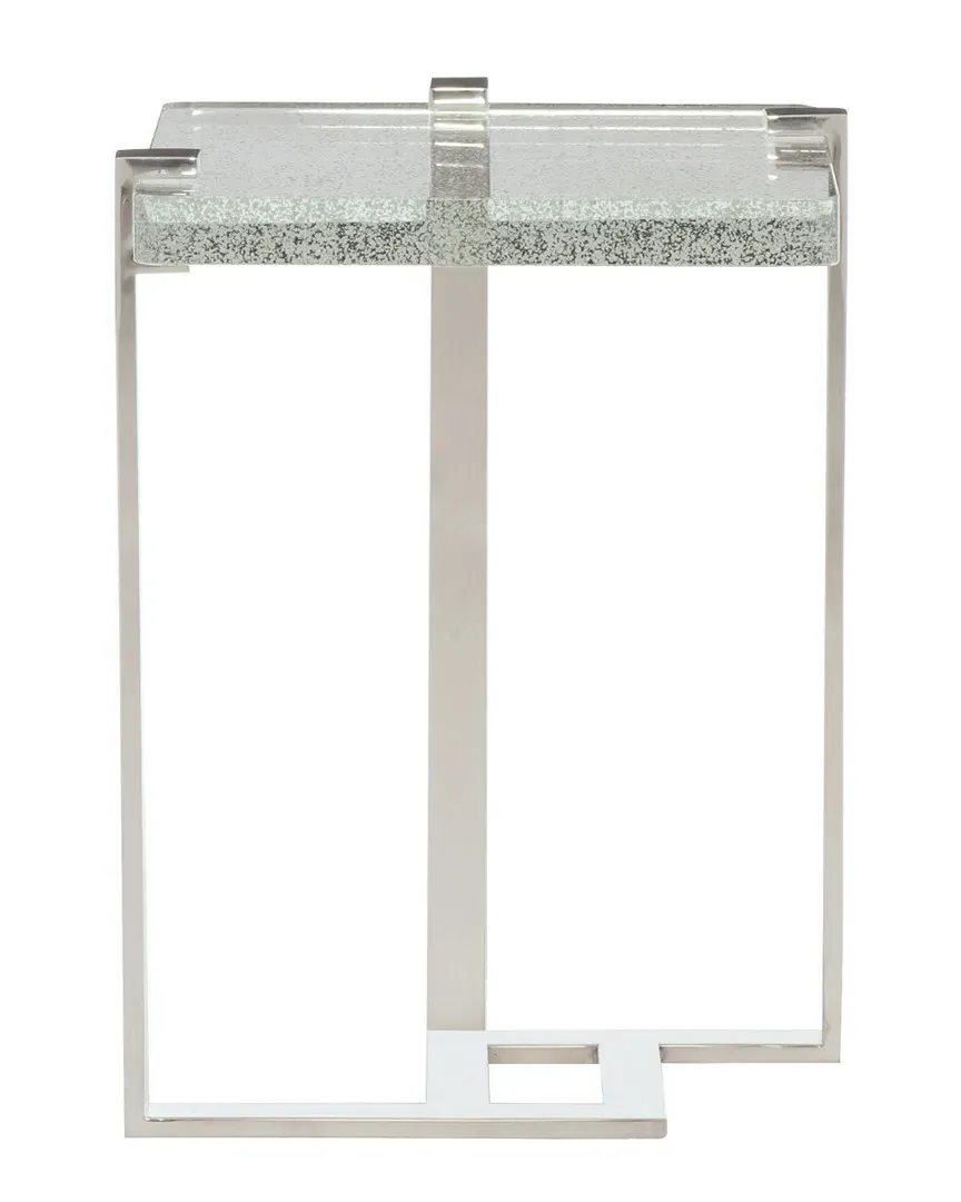 Interiors Mott End Table - Clear, Stainless Steel