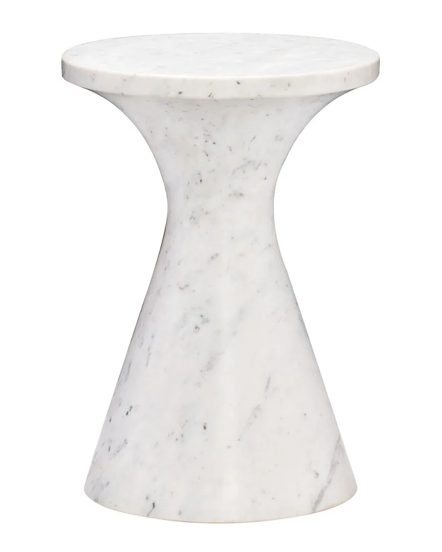 Isabelle Drink Table - White, Honed Marble