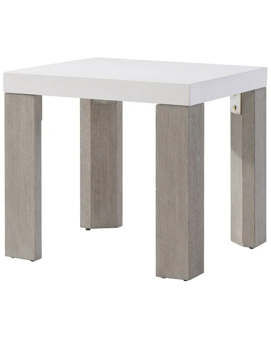 Lorenzo Square Side Table - White, Concrete image