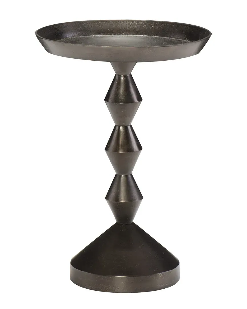 Mirabelle Round Chairside Table - Black Nickel, Aluminum