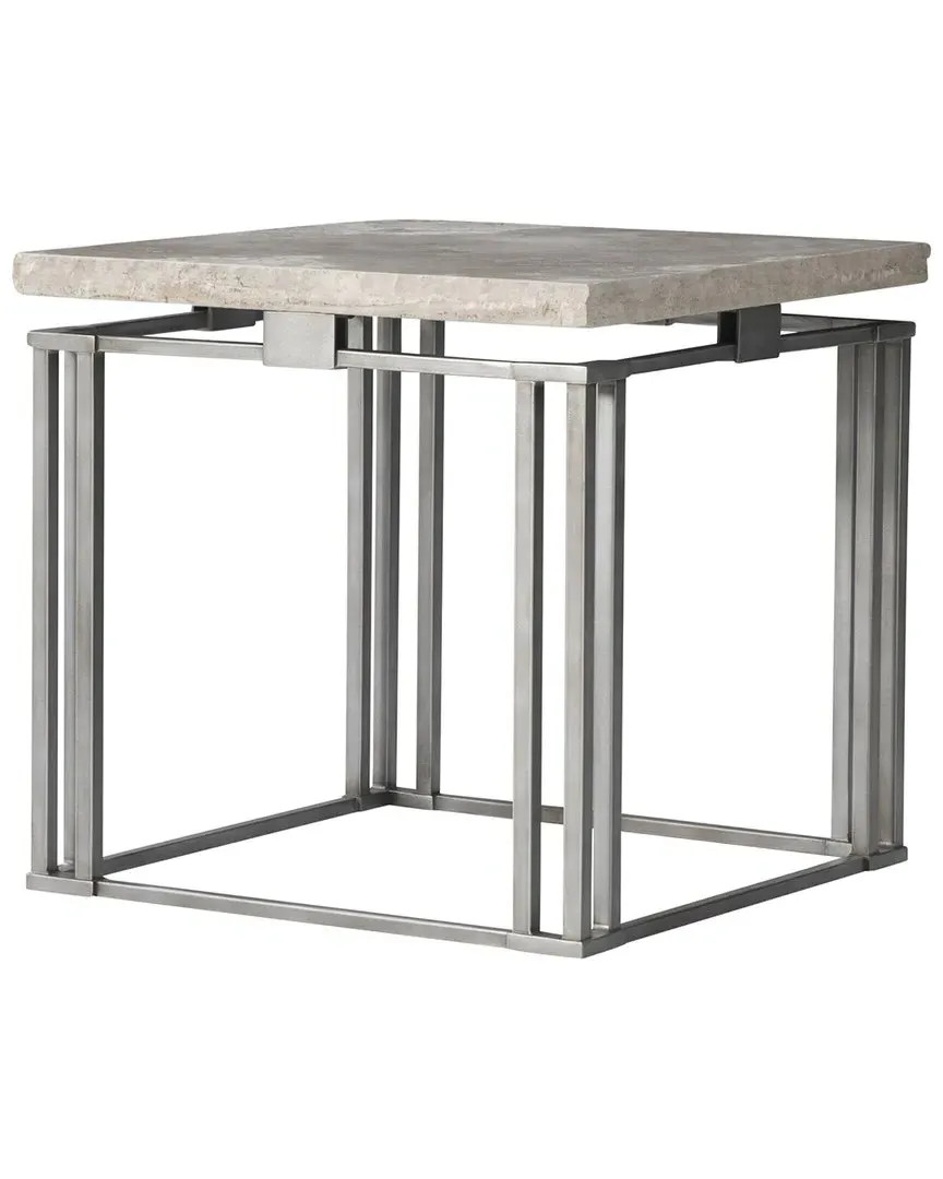 Riverton Square Side Table - Silver, Travertine image
