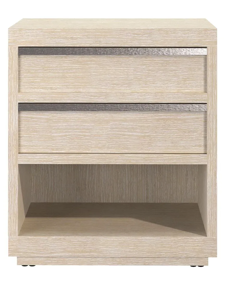Solaria 2-Drawer Nightstand - Dune, Metal image