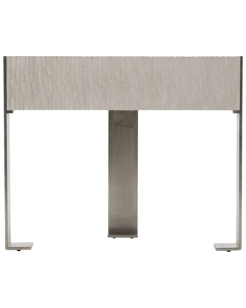 Solaria Nightstand with USB Charger - Weathered Bone, Cast Aluminum
