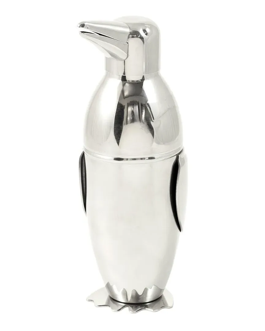 17oz Penguin Cocktail Shaker with Strainer - Silver, Stainless Steel