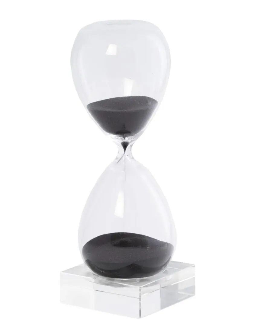 60-Minute Crystal Sand Timer - Black Sand, Wood image