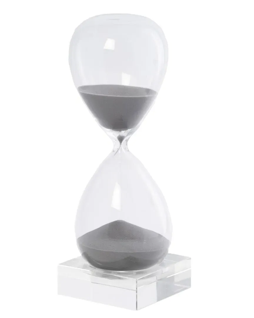 60-Minute Crystal Sand Timer - Grey Sand, Wood