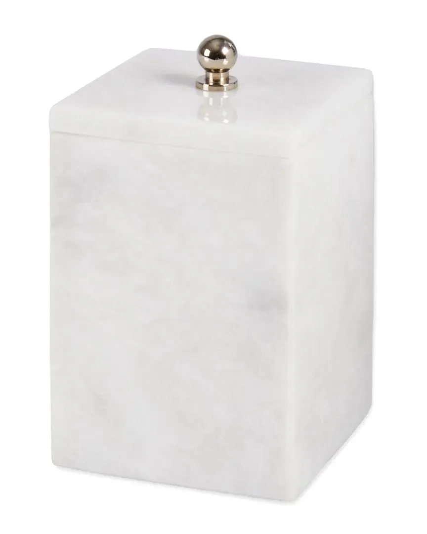 Atticus Bath Canister - White, Marble
