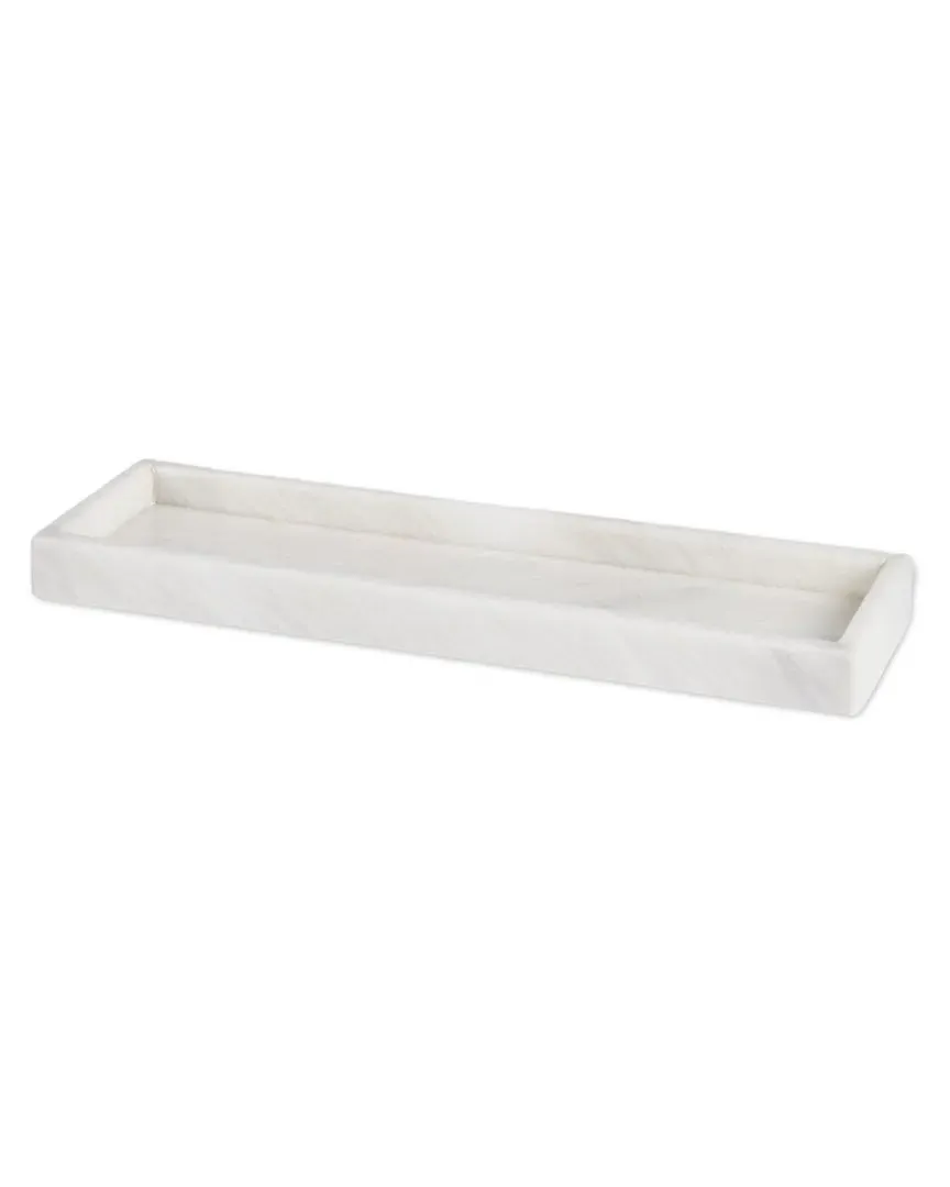 Atticus Bath Tray - White, Marble