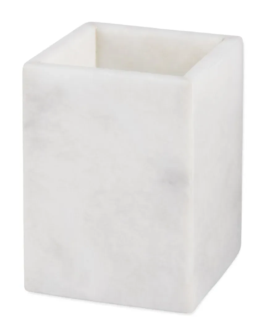 Atticus Bath Tumbler - White, Marble