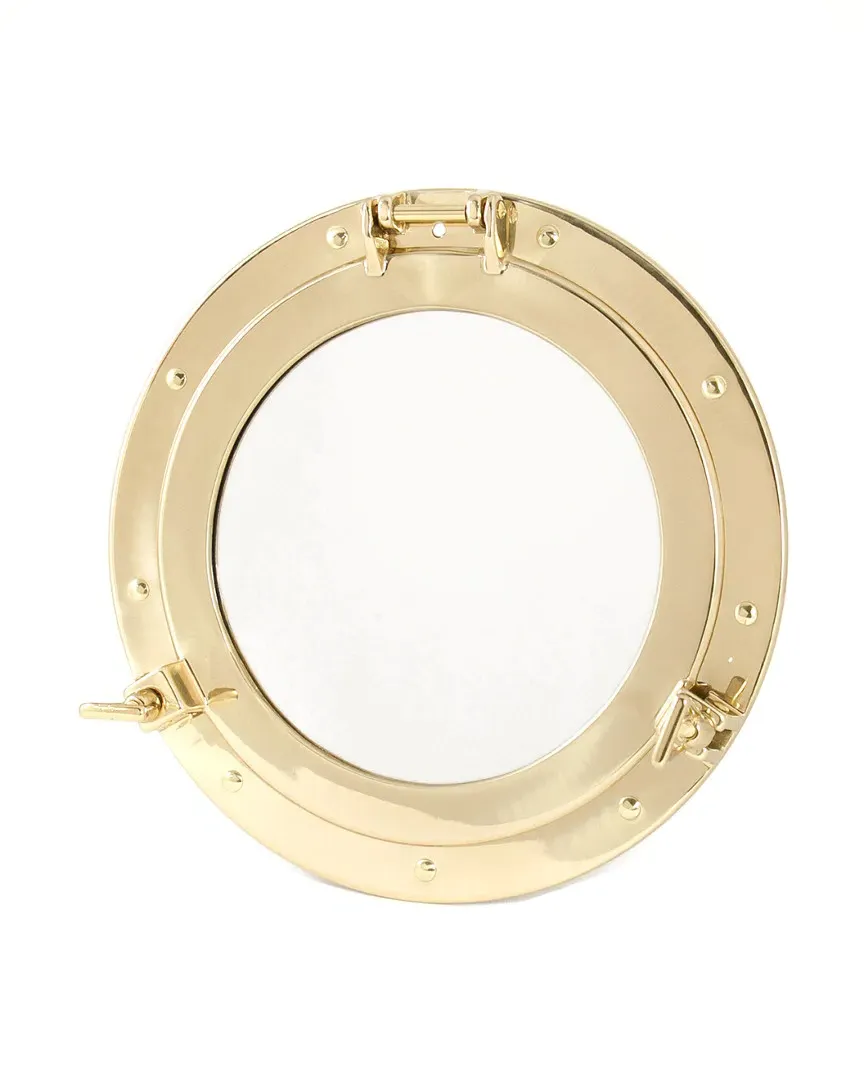 Bey-Berk Round Porthole Mirror - Gold, Brass image