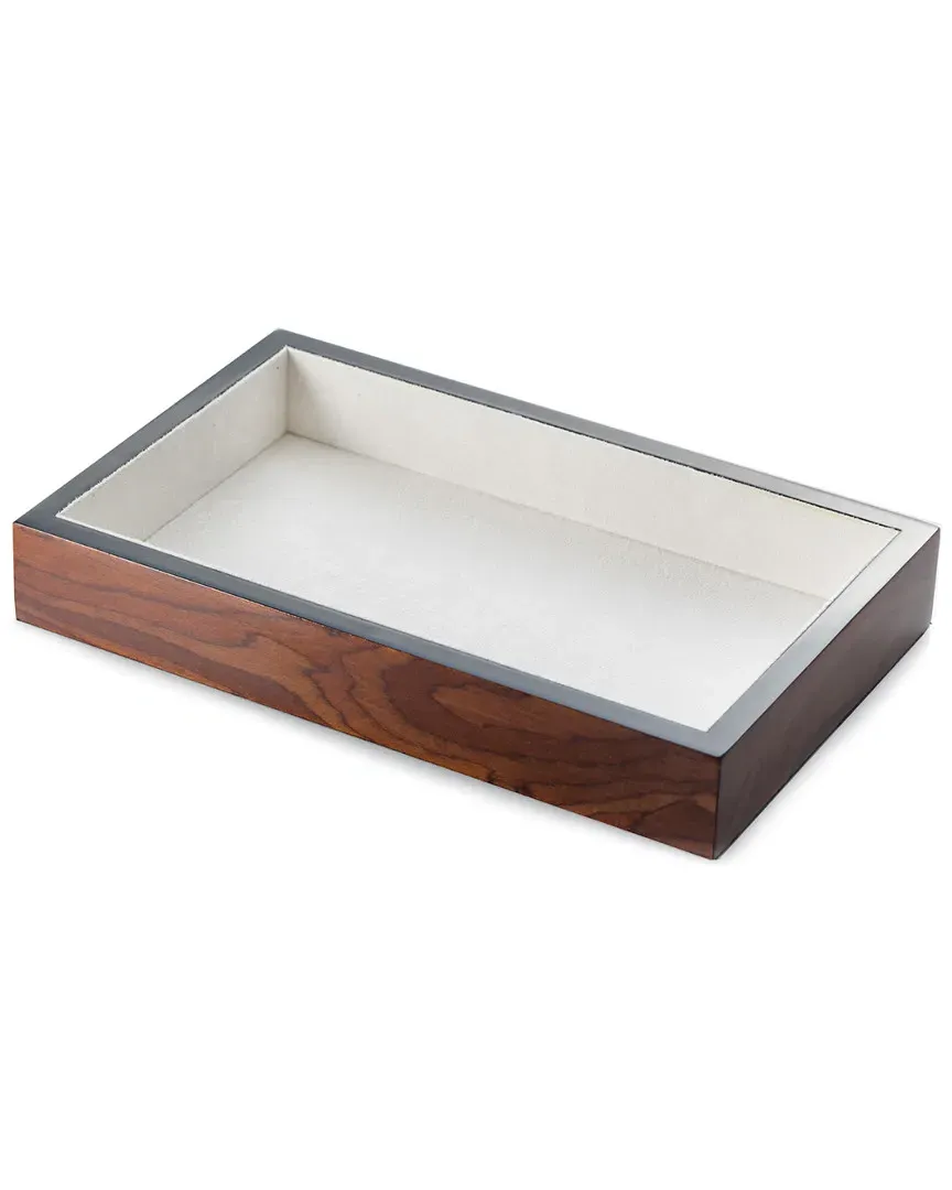 Lacquered Wood Open Face Valet Tray - Brown
