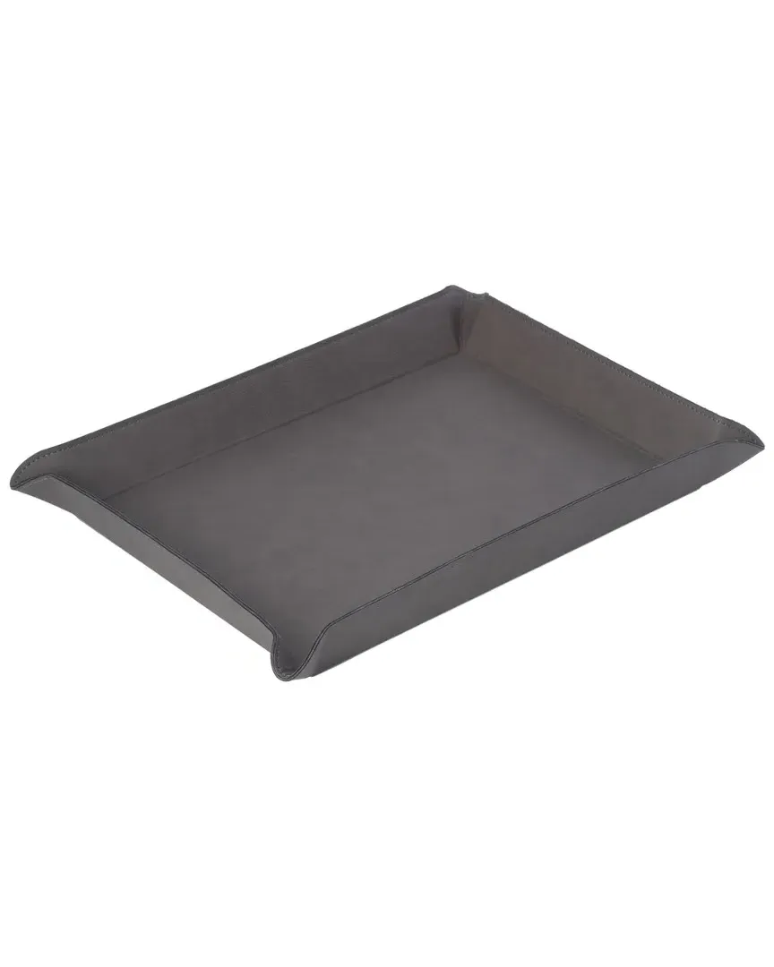 Large Rectangular Valet Tray - Grey, Leatherette image