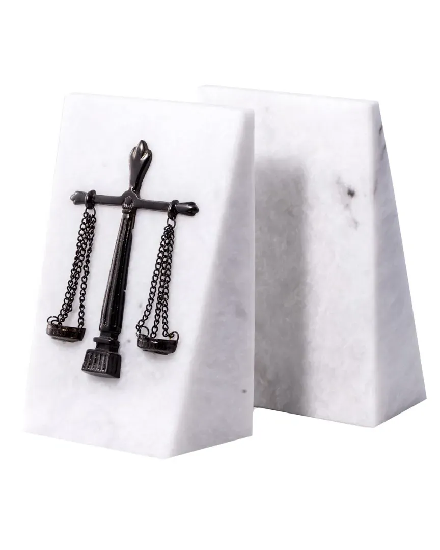 Marble Bookends - White image