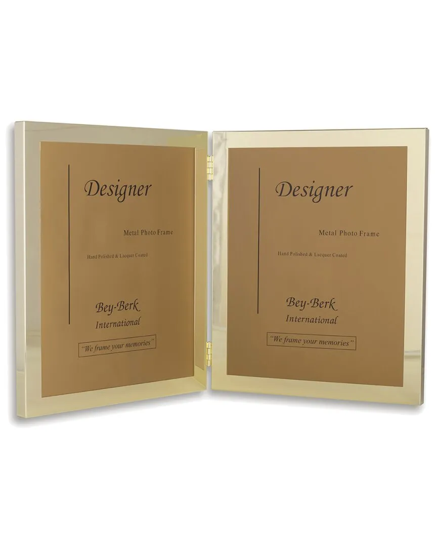 Mason Double Picture Frame - Gold, Brass