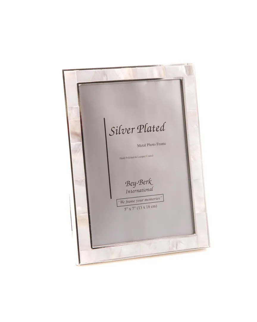Mother of Pearl Picture Frame - White, Silver