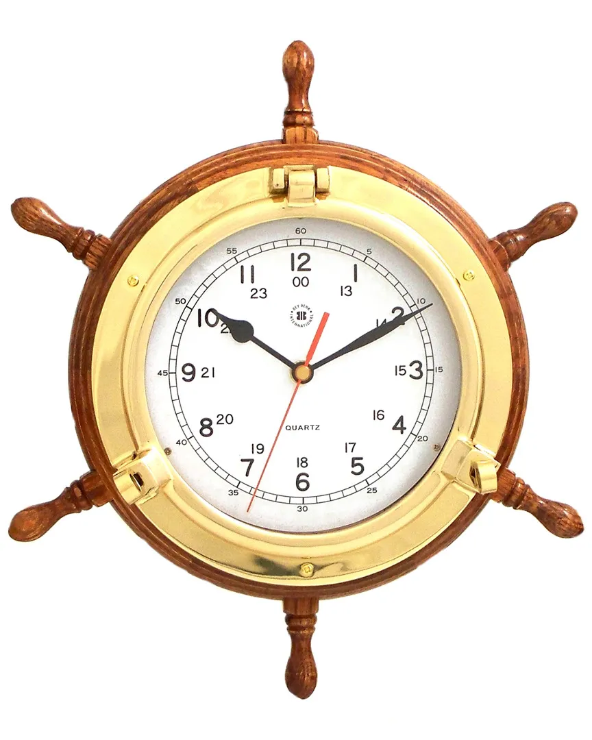 Porthole Quartz Clock - Gold, Brass
