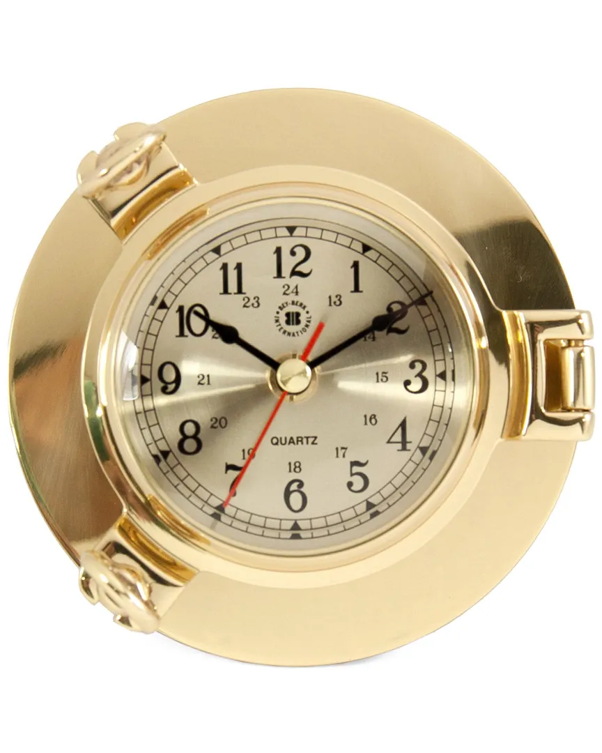 Porthole Quartz Clock - Gold, Brass image