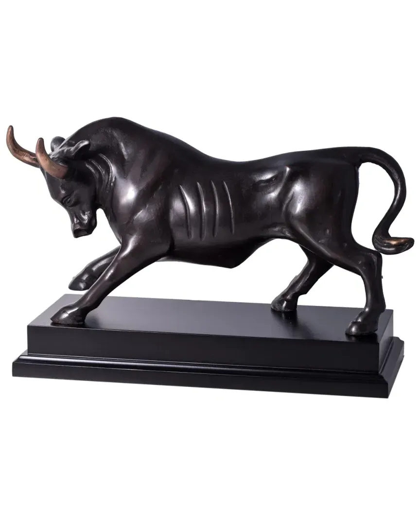 Raging Bull Sculpture - Brass