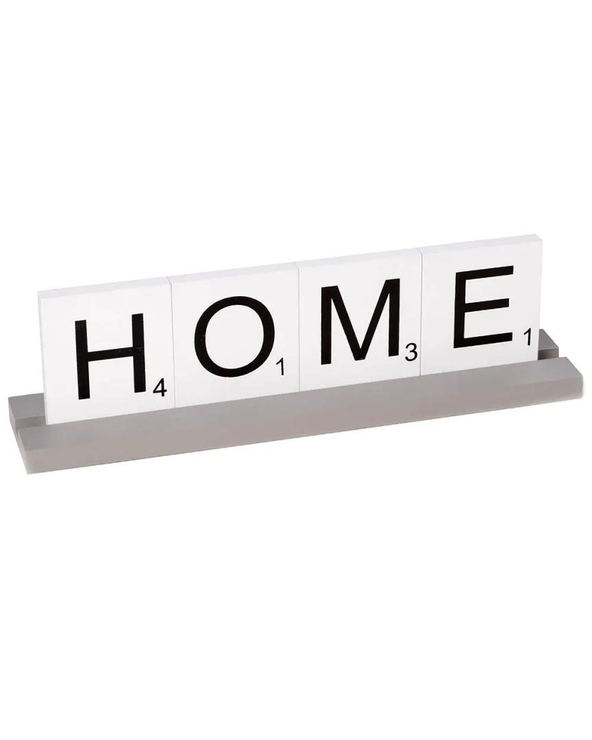Serenity Home Letter Tile Sign - White, Wood