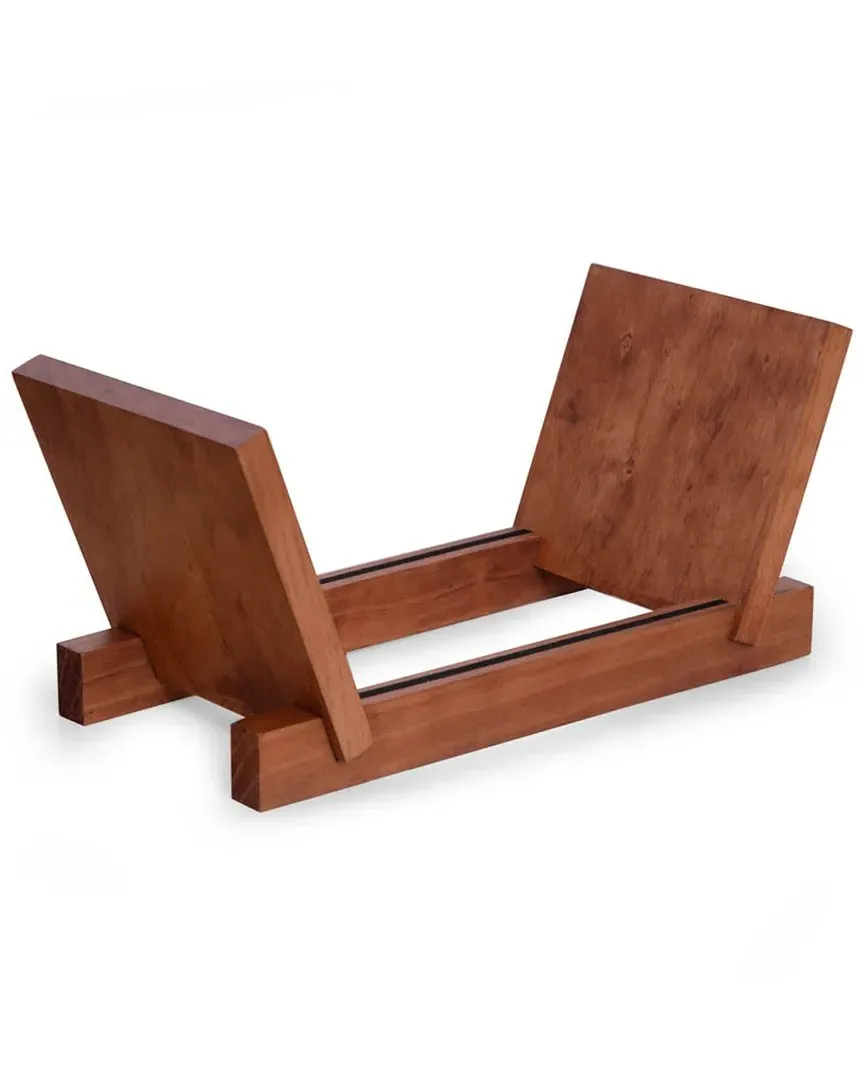 Solid Wood Vinyl Record Display Case - Brown image