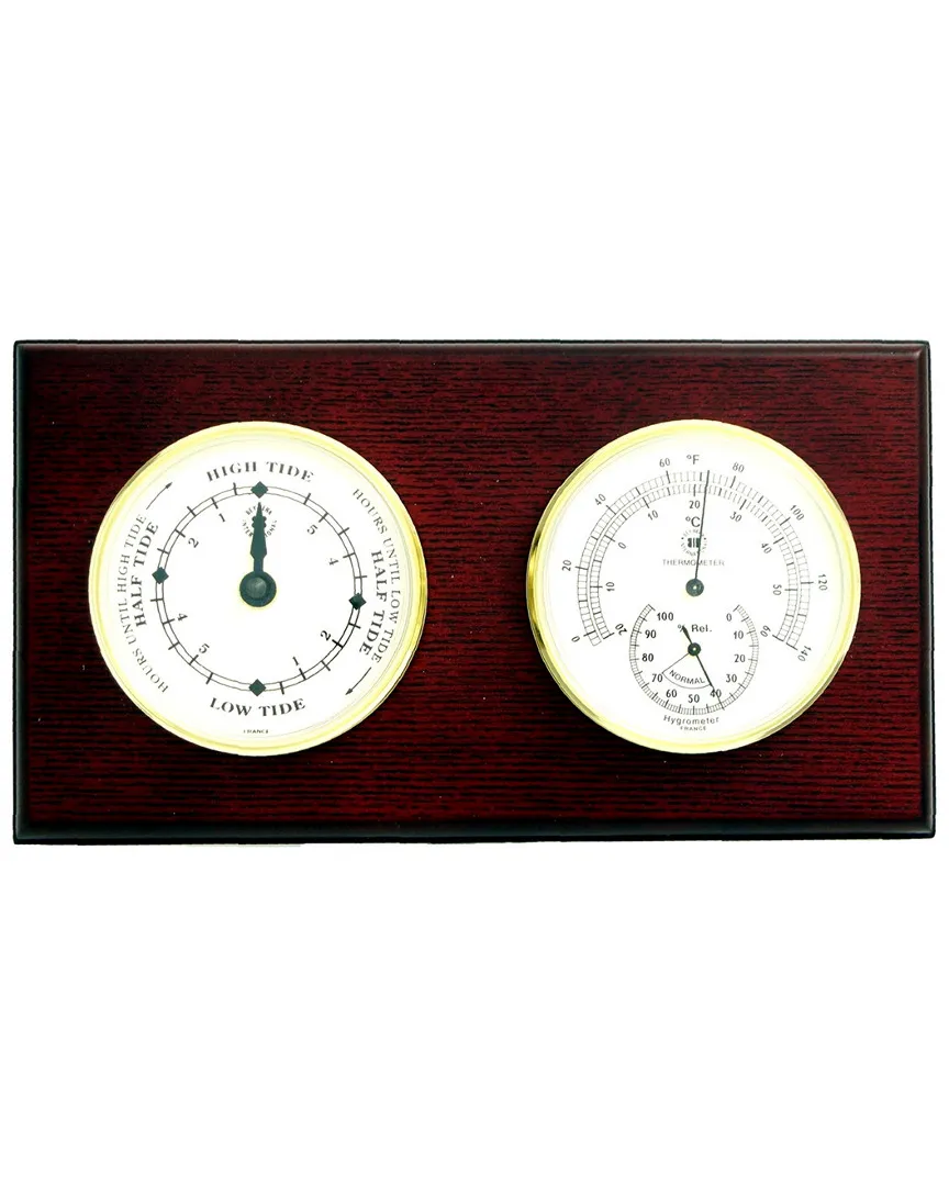 Tide Clock and Thermometer - Mahogany