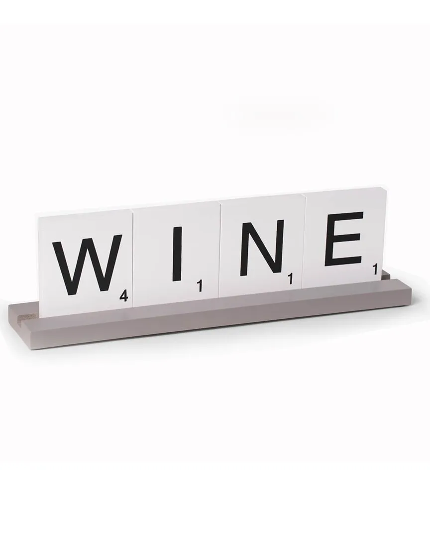 Wine Scrabble Design Sign - Wood image