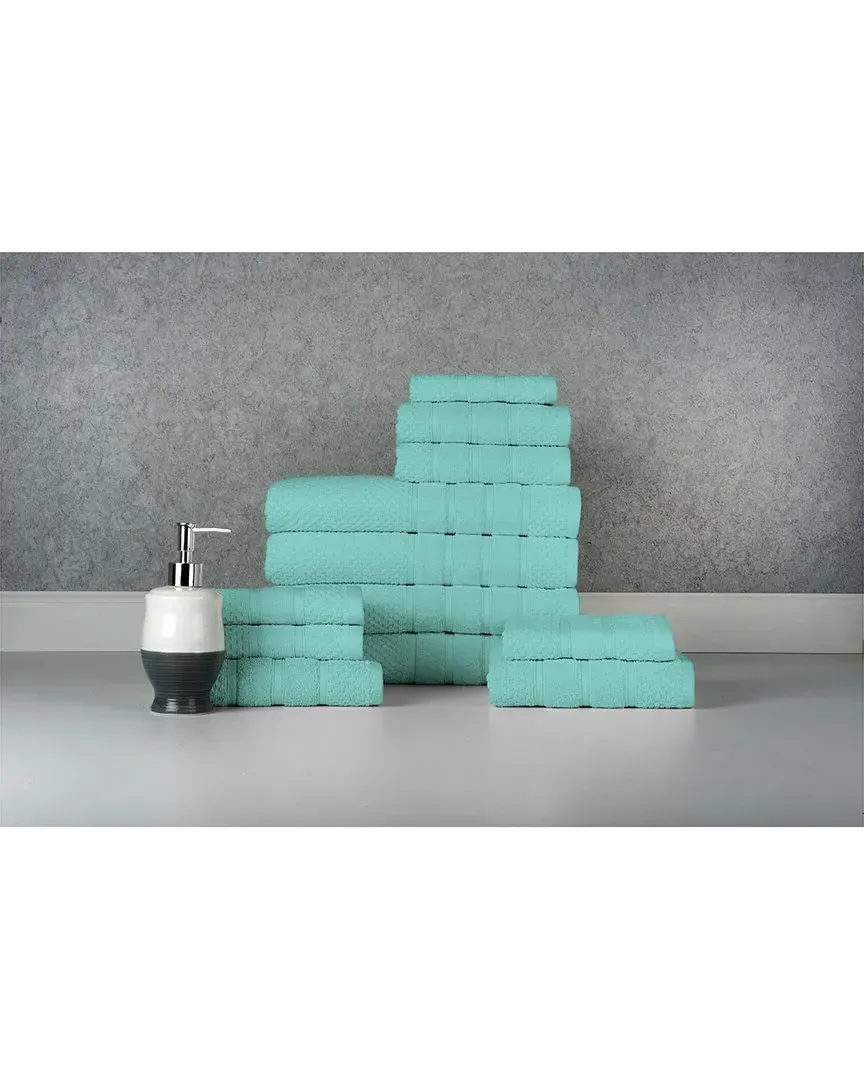 12pc Egyptian Cotton Towel Set - Popcorn Aqua image