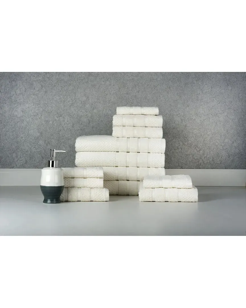 12pc Egyptian Cotton Towel Set - Popcorn Ivory