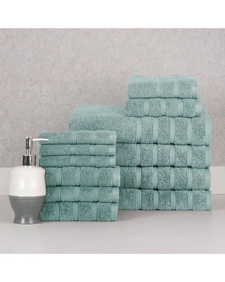 12pc Zero Twist Egyptian Cotton Towel Set - Aqua