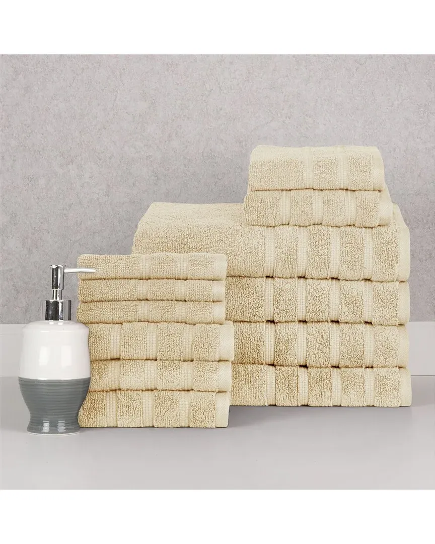 12pc Zero Twist Egyptian Cotton Towel Set - Ivory