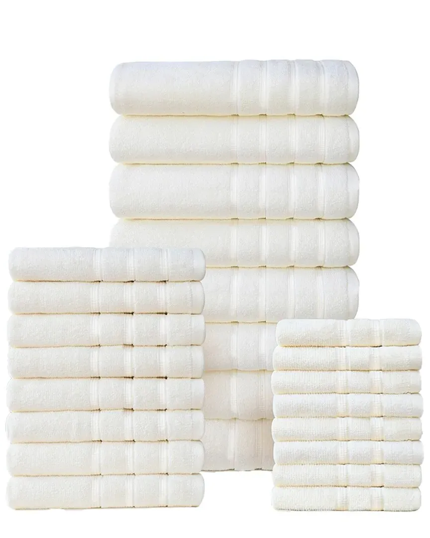 24pc Zero Twist Towel Set - Ivory, Egyptian Cotton