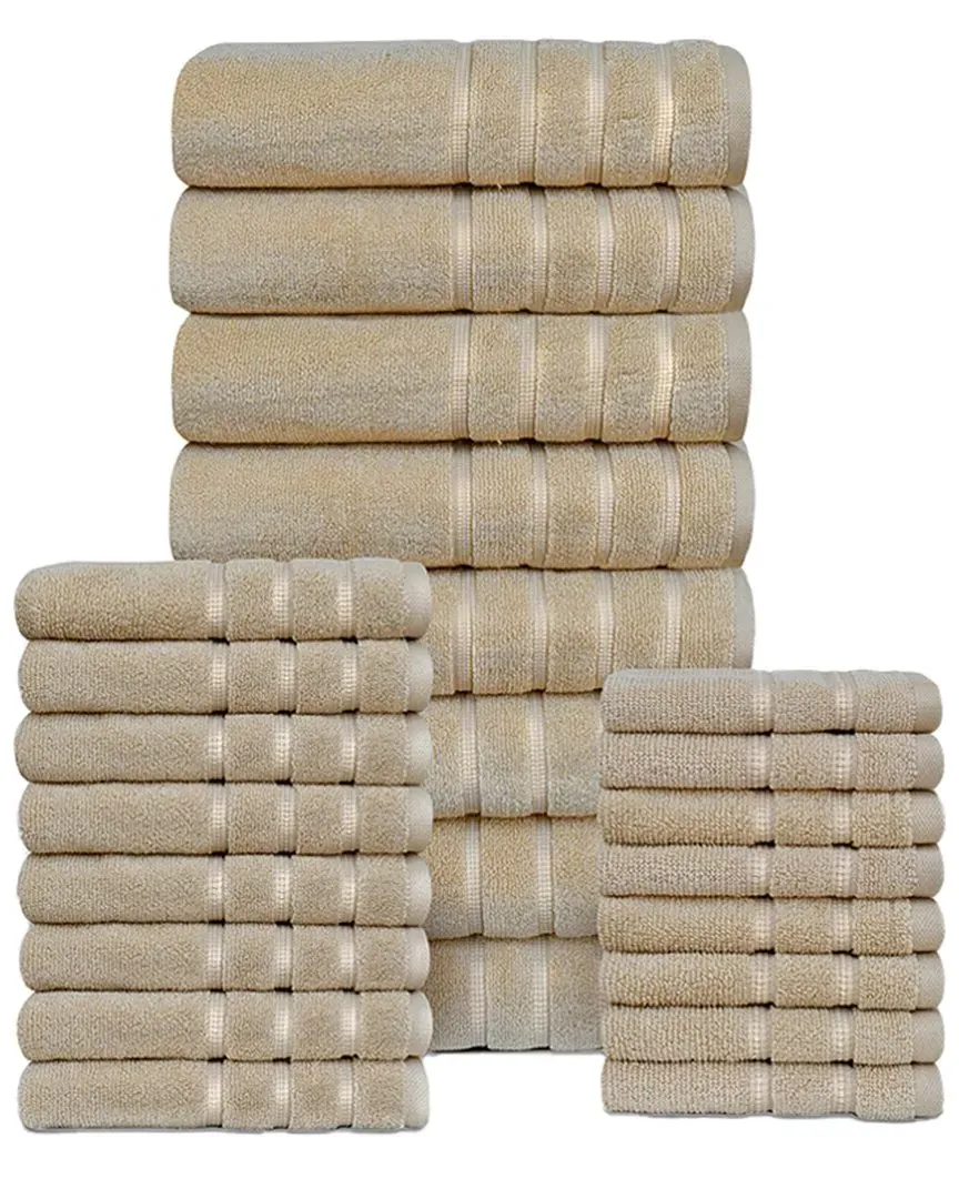 24pc Zero Twist Towel Set - Linen, Egyptian Cotton