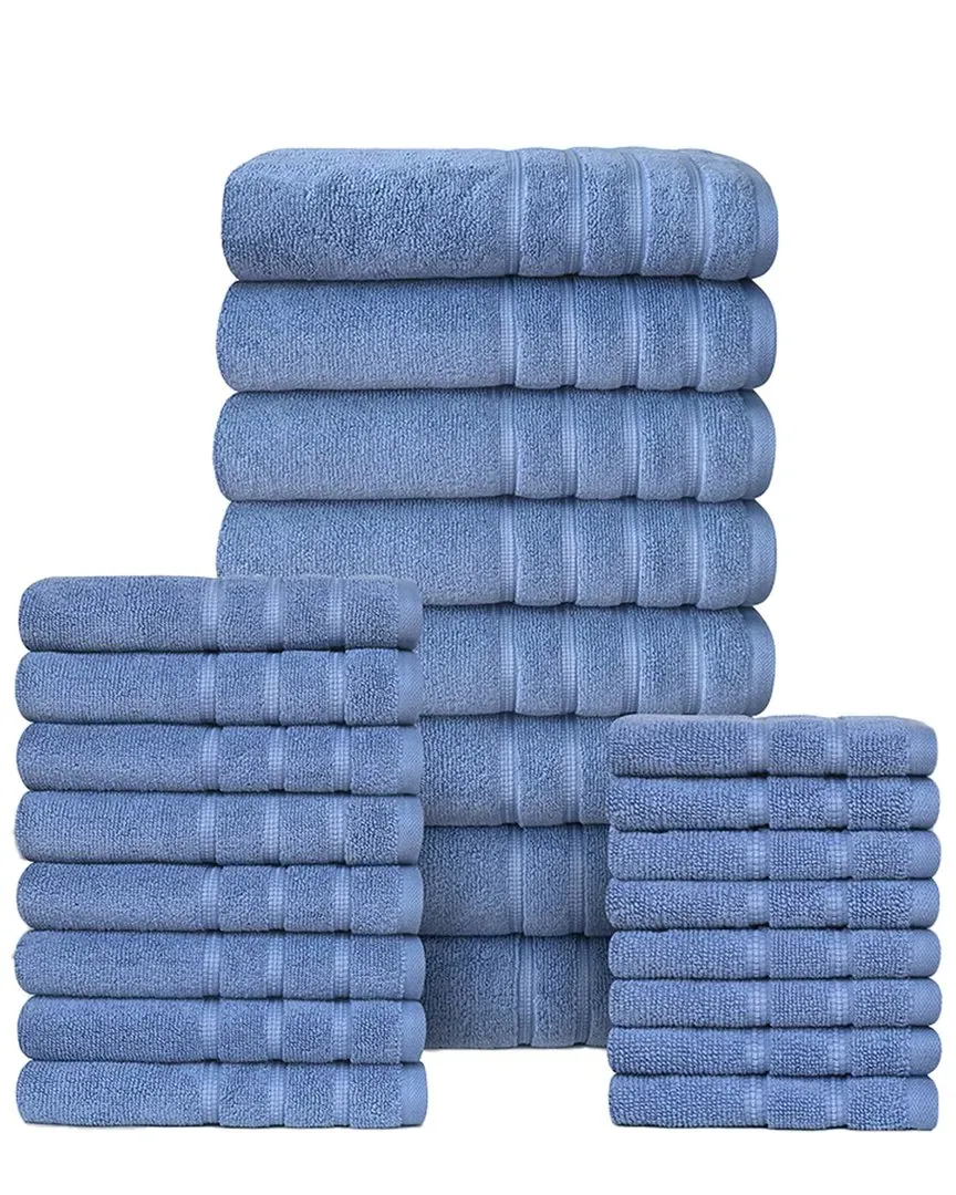 24pc Zero Twist Towel Set - Sky Blue, Egyptian Cotton