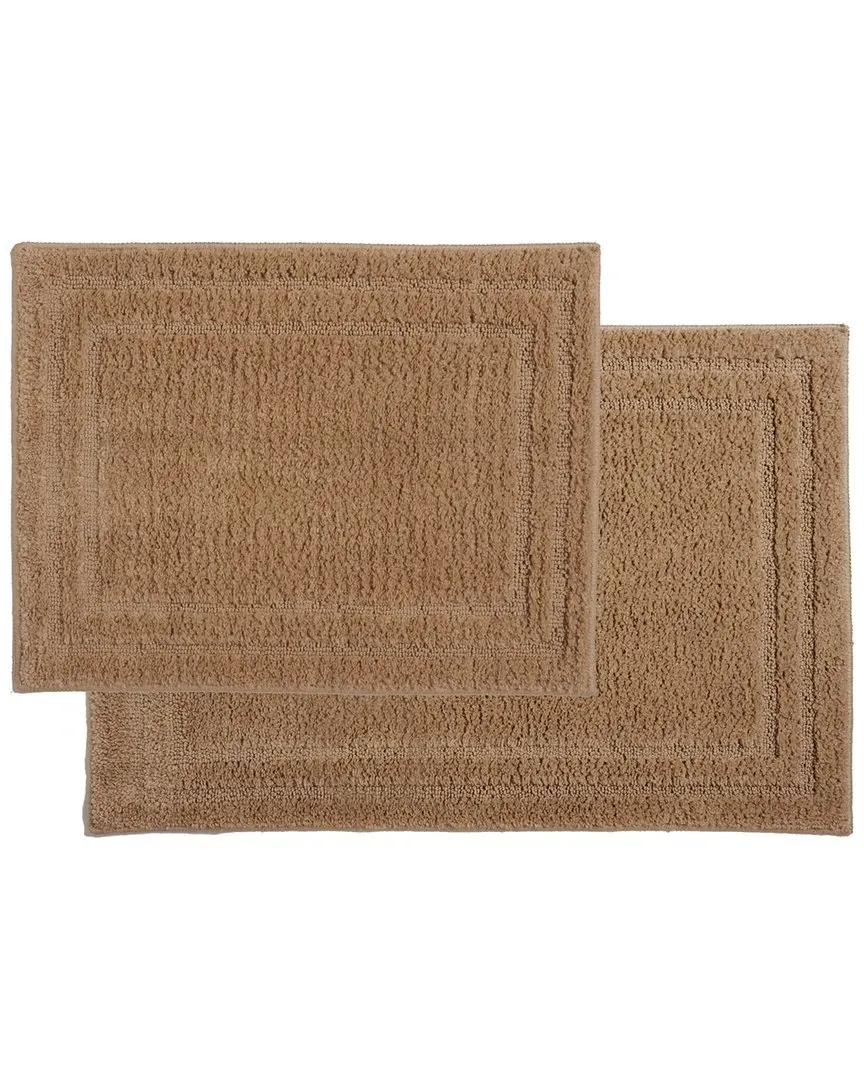 Set of 2 Shag Bath Mats - Sand, Microfiber