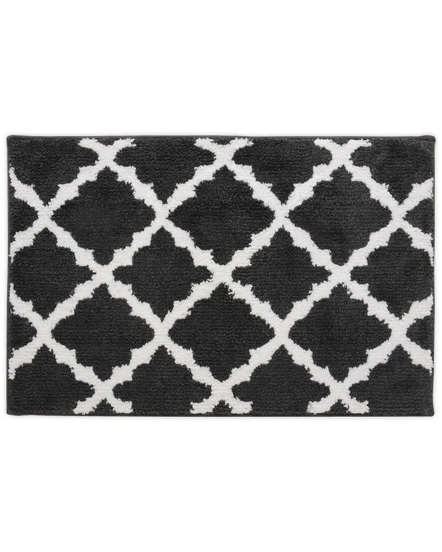 Trellis Micro Shag Bath Rug - Grey image