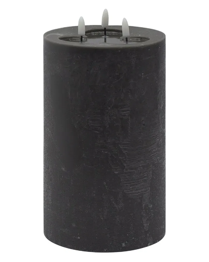 3-Wick Large Flameless Candle - Grey, Wax