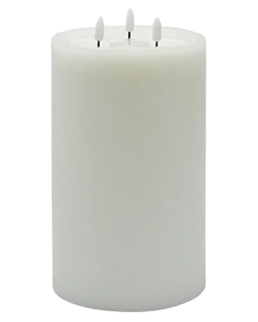 3-Wick Large Flameless Candle - White, Wax