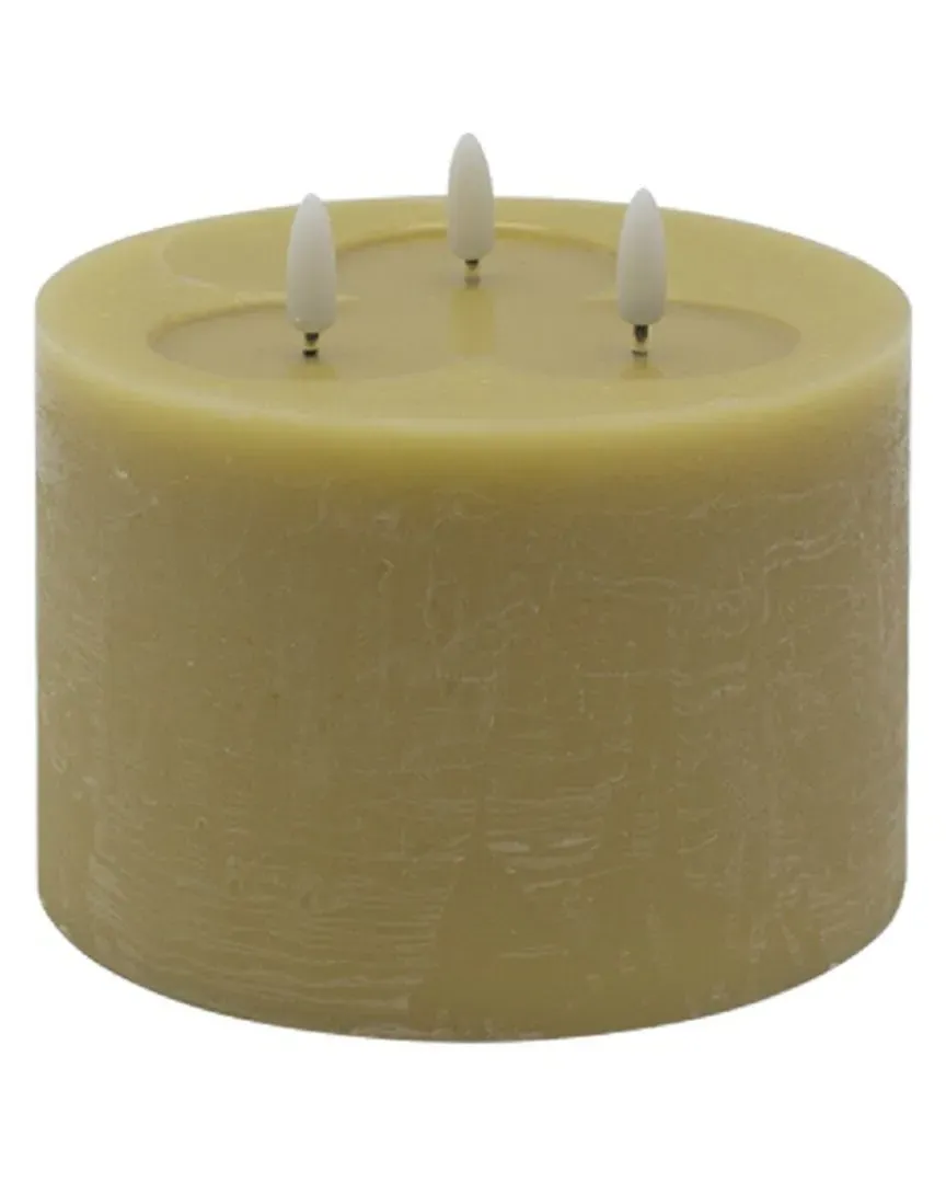 3-Wick Small Flameless Candle - Champagne, Wax image